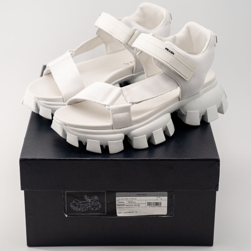 size 8 / 9us Prada Cloudbust Thunder Sandal White Re-Nylon - Picture 13 of 14